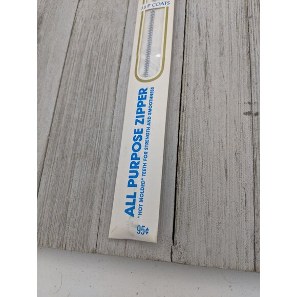 Vintage J&P Coats All Purpose Zipper 18" White 1 - Picture 3 of 4